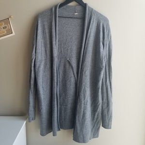 lululemon athletica Gray Open-Front Knit Cardigan